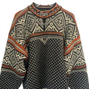Vtg Dale Of Norway Sweater Wind Stopper Gore Lined Pullover 100% Wool Knit Sz XL